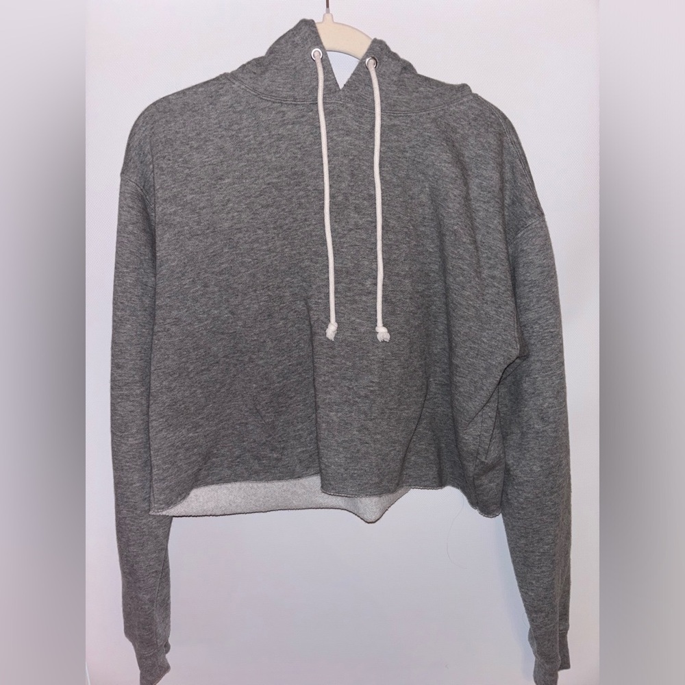 Target XS Wild Fable Grey Cropped Hoodie - Picture 1 of 1